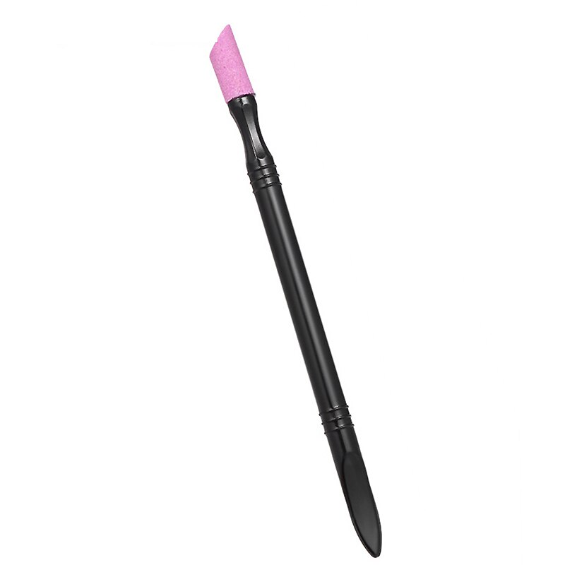 1 st 2 sätt skrubba sten nagelfilar buffert manikyr stick slipstång nagelband remover nagelkonst manikyr keramisk trimmer polering: Svart