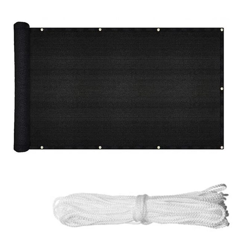 Balcony Shade Net Balcony Privacy Screen Cover Weather-Resistant Fence Windscreen for Outdoor Backyard: Black