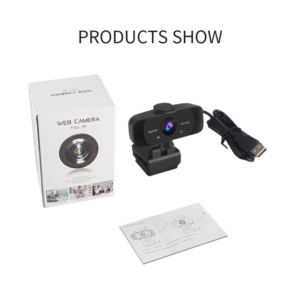 Webcam 1080P Web Camera 2K 4K Pc Computer Usb Camera Webcam Autofocus Webcam Met Microfoon Volledige hd 1080P Opname Webcams