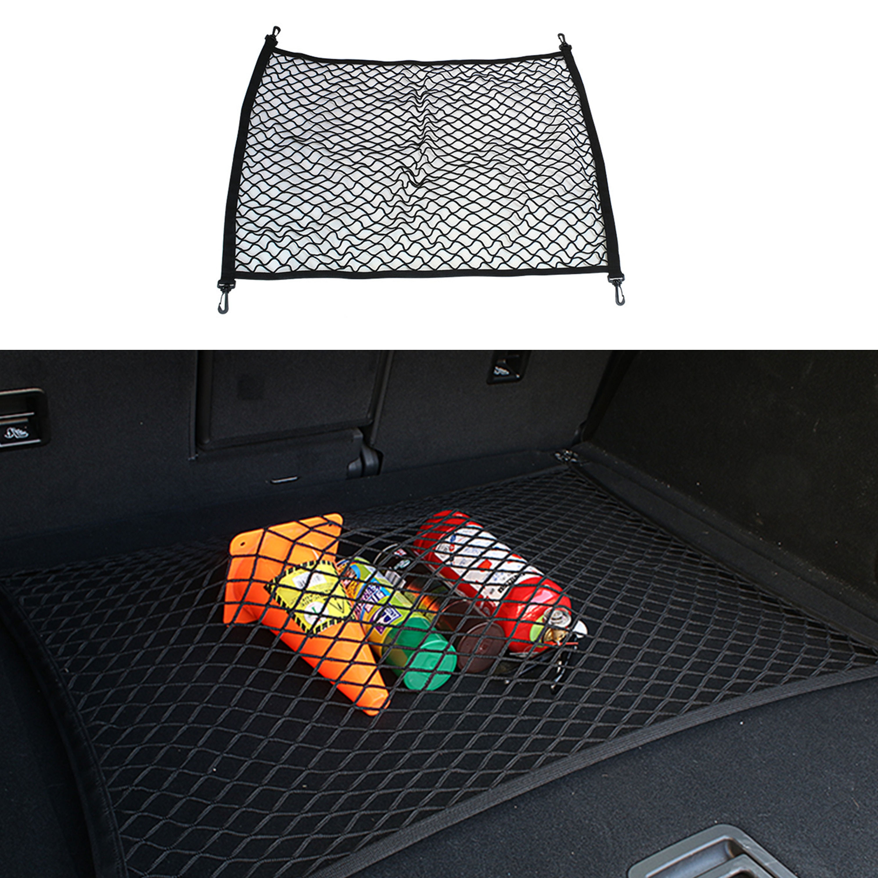 Car Trunk Mesh Net Cargo Organizer for Hyundai SantaFe Veracruz Mistra Tucson Veloster Rohens AZERA Avante IONIQ
