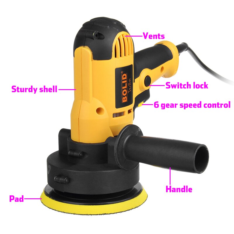 Powerful Electric Car Polishing Machine Polisher Auto Polishing Machine 6 Gear Speed Adjustable Sanding Waxing Tools