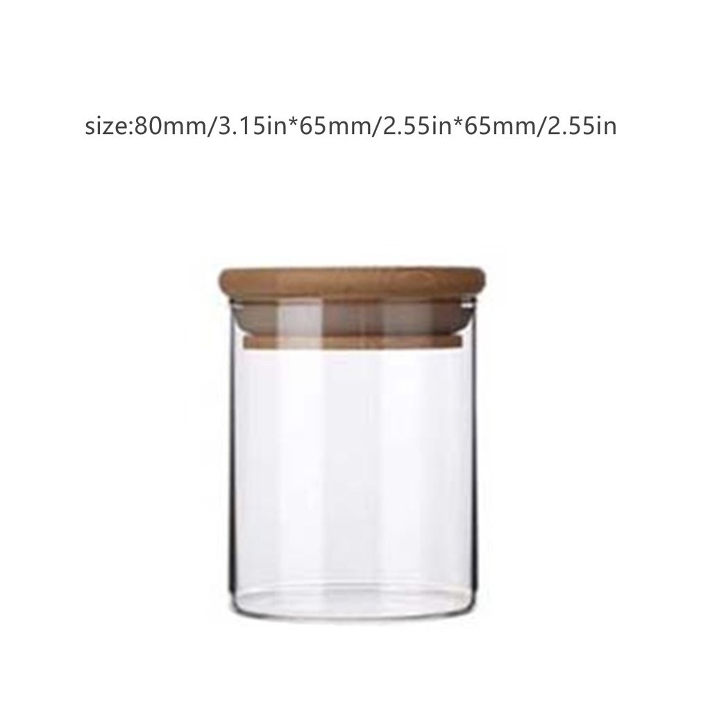 Glass Airtight Jars,Glass Food Storage Jars Containers with Bamboo Lid,Tea Cans Dried Fruit Snacks Storage Bottles: 6