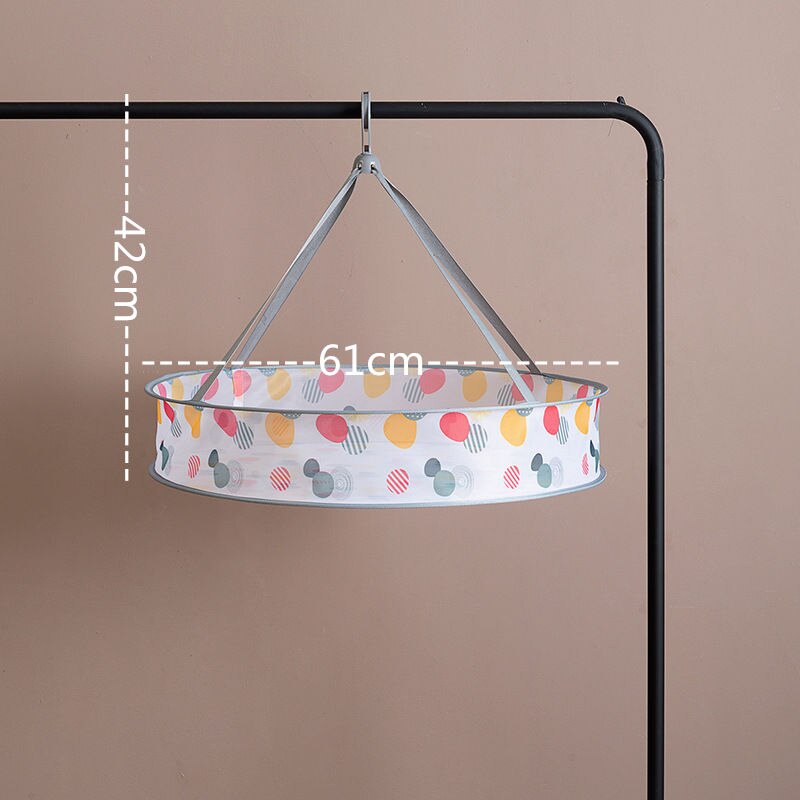 Enlarged Foldable Drying Nets Windproof Hook Steel Ring Multi-layer Clothes Basket Underwear Sweater Cloth Dry Rack Mesh Hanger