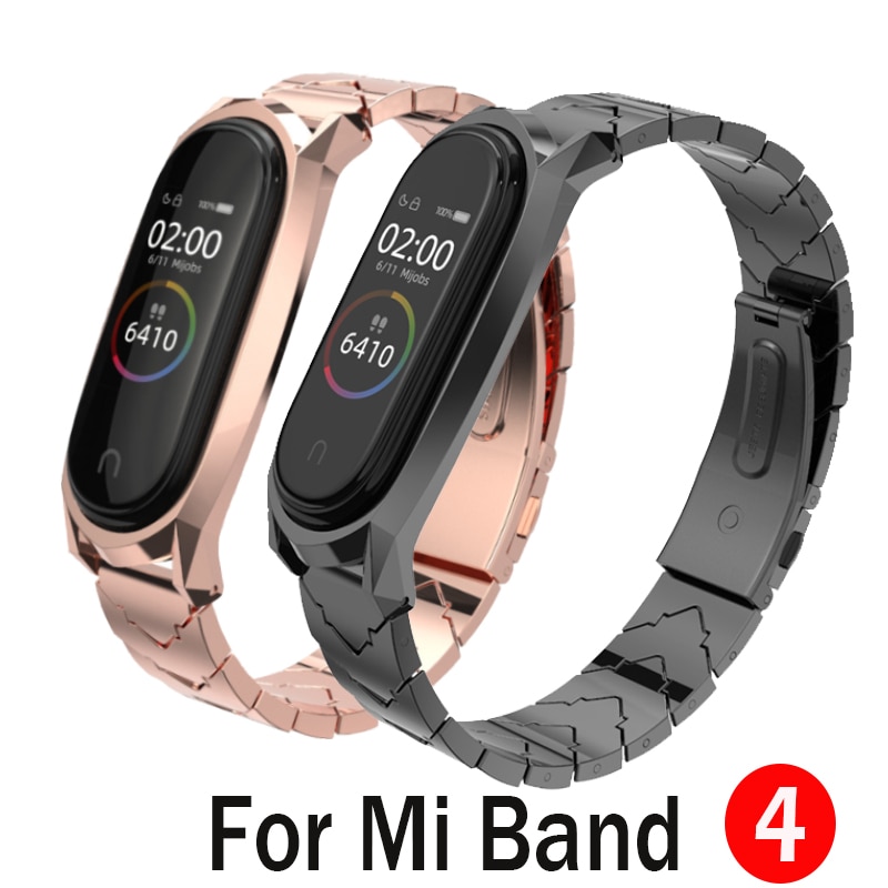 Mijobs Cinturino In Metallo Per Mi Band 4 Cinghia Senza Viti Bracciale In Acciaio Inossidabile Per Xiaomi Mi Banda 4 In Metallo Cinturino di Ricambio