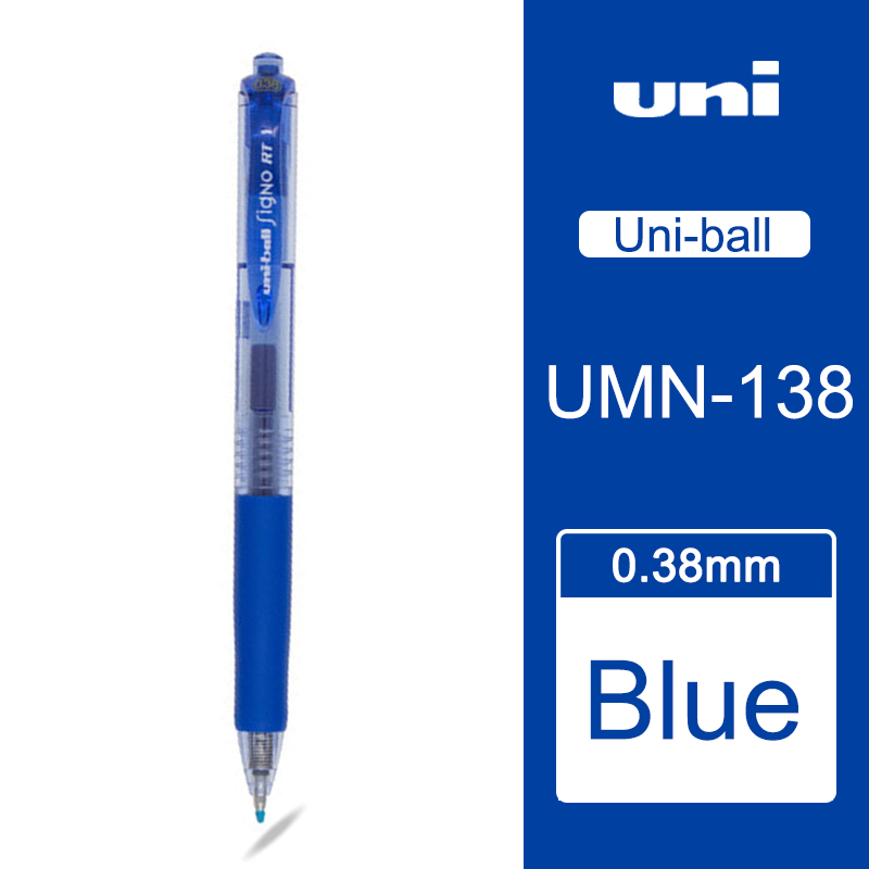 1 Piece Mitsubishi Uni-ball Signo RT retractable gel pen pena warna gel Pen Ultra Fine UMN-138 made in Japan: Blue