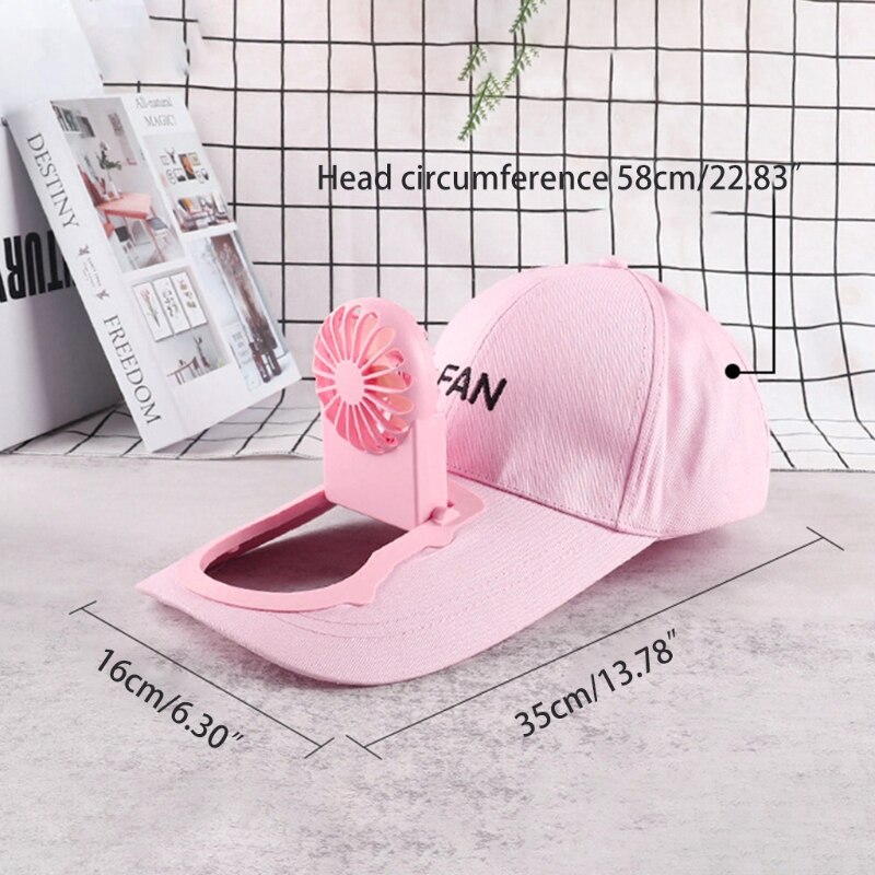 Casquette à LED Rechargeable USB - Text éditable - 9 Modes - Ventilateur Intégré - Neuf étiqueté