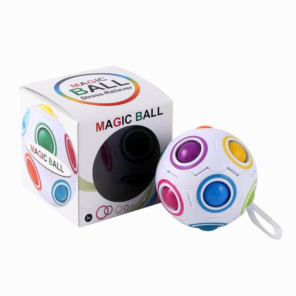 Magic Rainbow Bal Creatieve Sferische Magic Cube Rainbow Puzzels Kids Educatief Speelgoed Voor Kinderen Magische Kubus Puzzel Magische Bal: Default Title