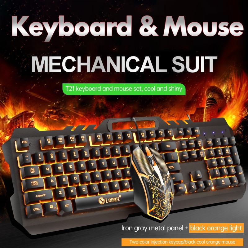 Mechanical Keyboard Gaming Keyboard and Mouse 104 keys with backlight USB Wired Backlit keyboard for pro PC Laptop gamer