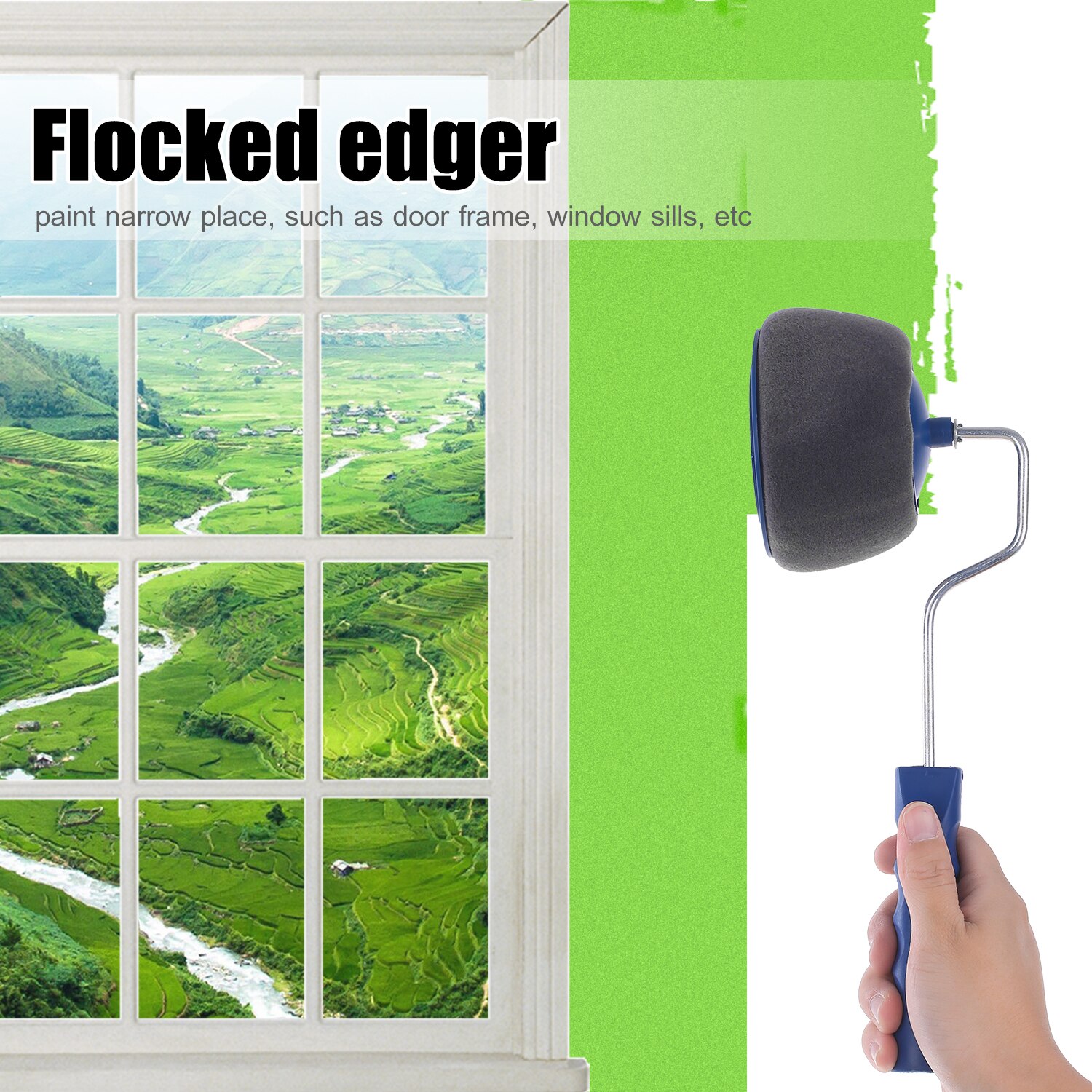 5-Piece Paint Roller Brush Kit Includes Roller Brush Painting Edger Corner Cutter Painter Tray Plastic Jug for Painting House