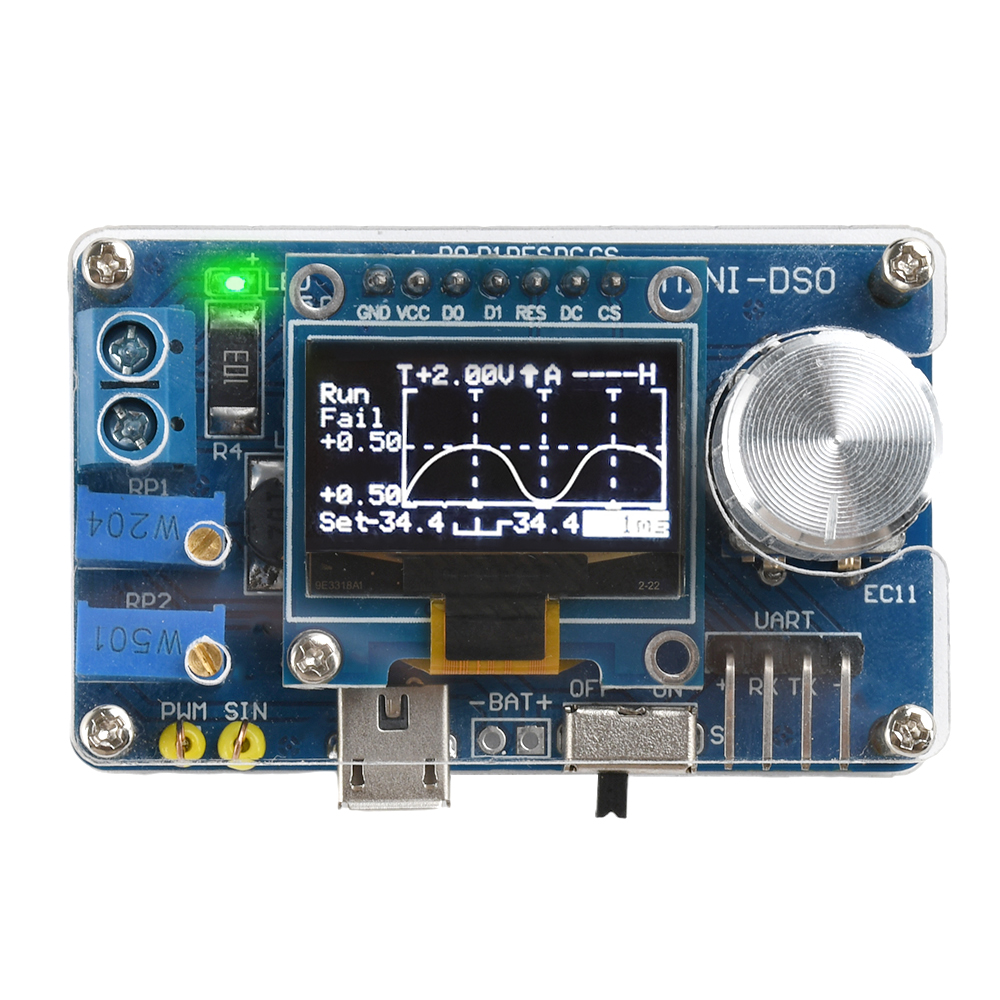 DIY Digital Oscilloscope Electronic Kit 0.96 Inch OLED DIY Soldering Project Practice Solder Assembly DC 5V 1-500ms 100-500us