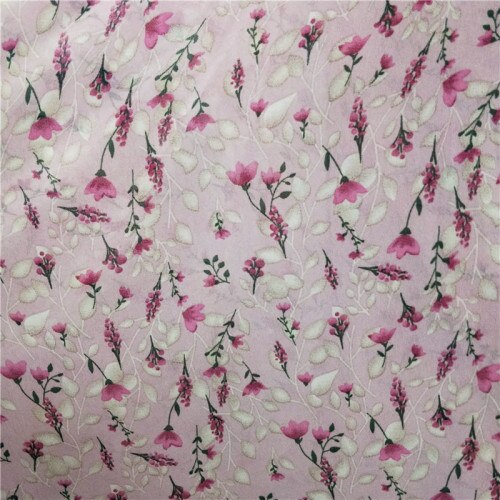 Blommig chiffong tyg klänning liten cape kjol klädestillbehör mikro transparent tryckt tyg: Rosa
