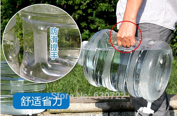 Dani Zhang 10L Food PC material Hand-held plastic mineral water buckets Outdoor drinking bucket has Faucet 26.5x34cm