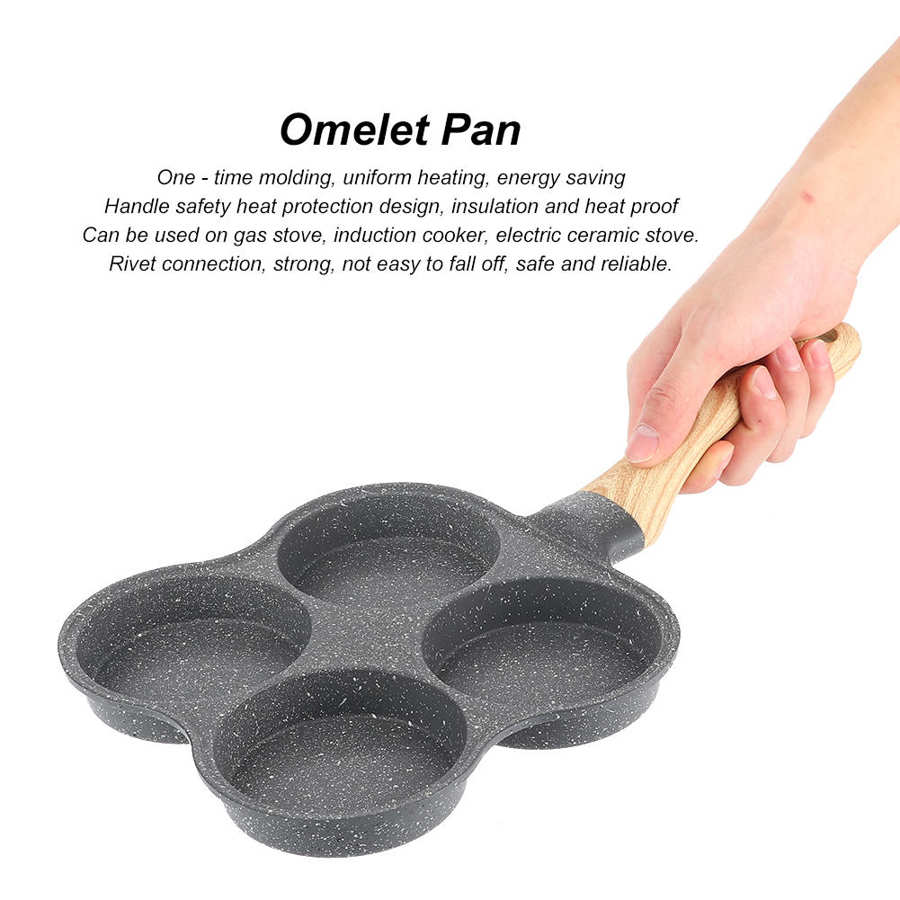 Omelet Cooking Frying Pans 4 Hole Omelet Pan Non Stick Frying Pans Breakfast Pancake Maker Omelette Pan/Egg Pan for Induction