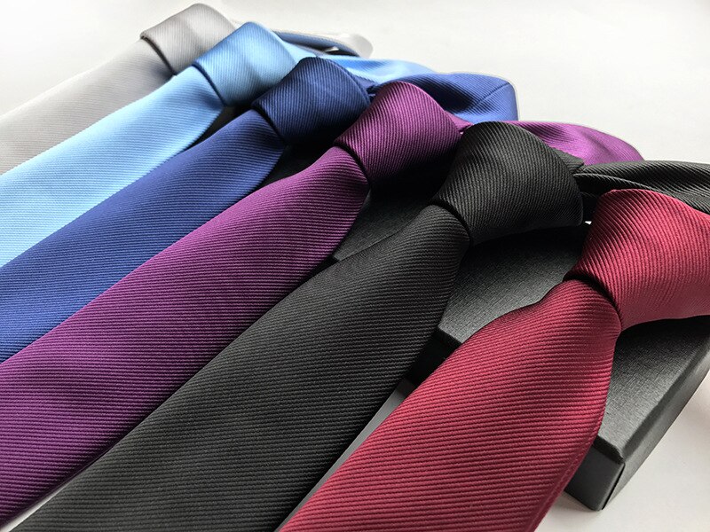 Corbatas de seda de tejido Jacquard para hombre, corbatas de Color liso, vino, Azul, Negro, morado y plata, 6cm, 100%
