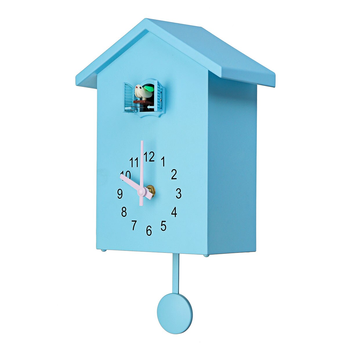 Modern Plastic Bird Cuckoo Quartz Wall Hanging Horologe Clock Timer Quartz Wall Clock for Home Living Room Office Decor: blue