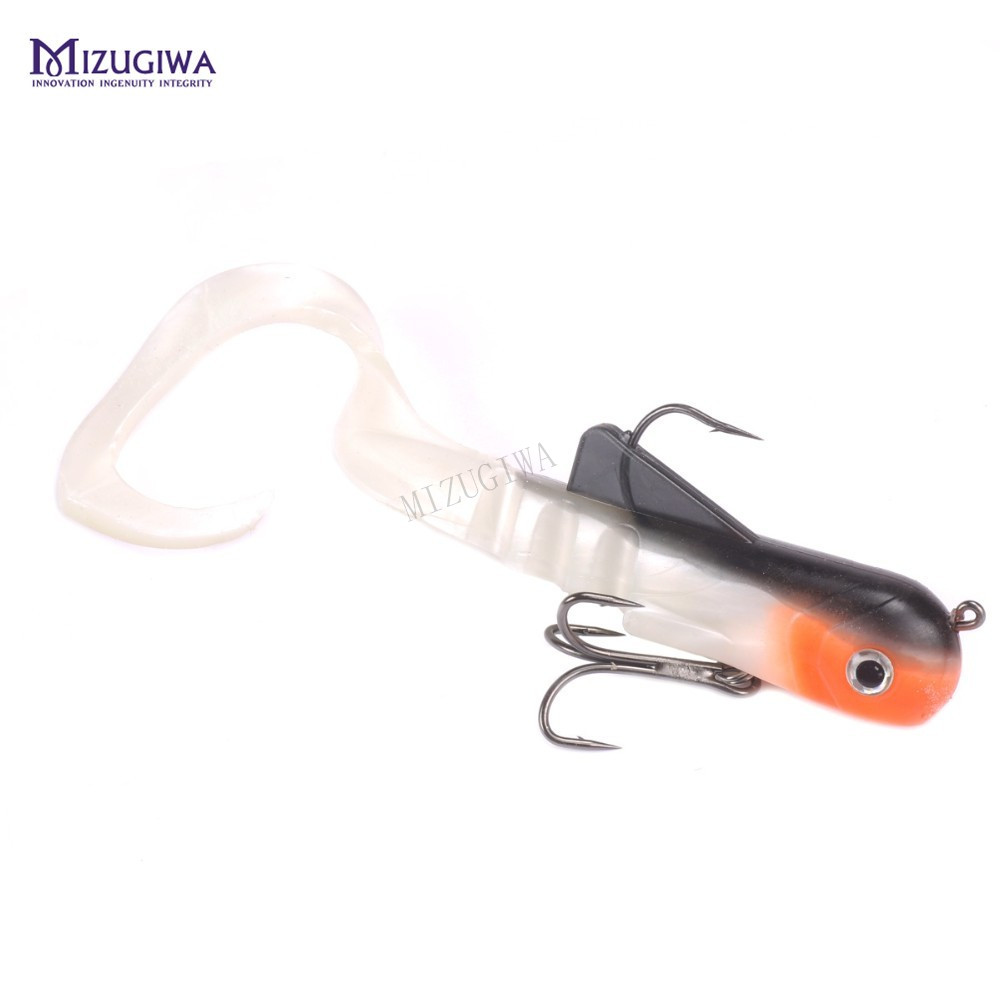 MIZUGIWA-señuelo blando para pesca, cebo blando Zabder, sábalo de agua dulce, aparejos de pesca, Bulldog, Lucio, Leurre grueso, sábalo Souple: Blanco