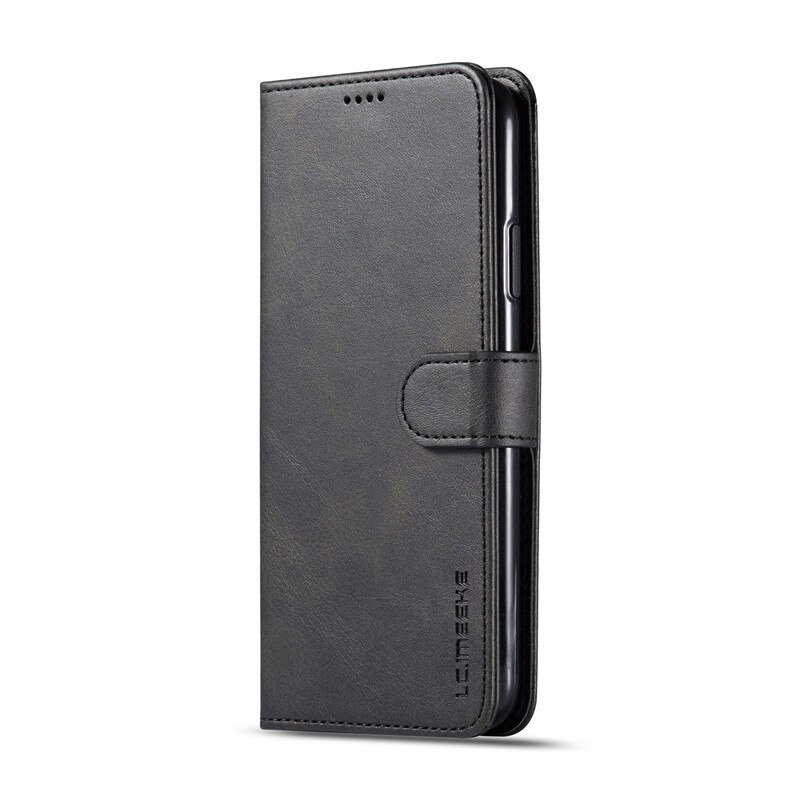 For Coque Samsung Galaxy J6 Case Leather Wallet Flip Cover Samsung J6 Phone Case For Samsung Galaxy J6 Plus Case: Galaxy J6 Plus / black