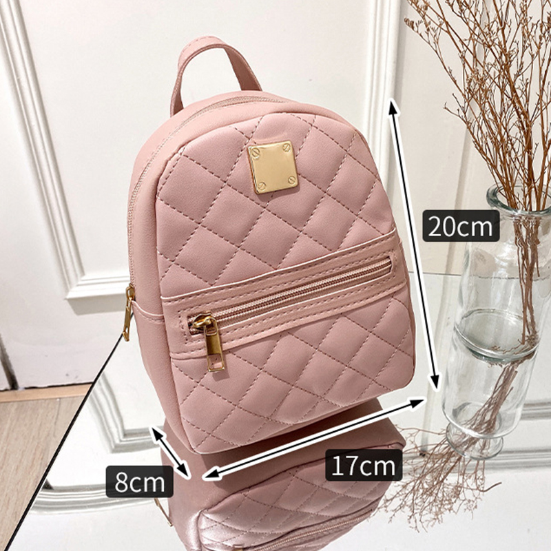 Mochila de ocio para mujer, mochilas pequeñas de PU para niñas, bolso de hombro con cremallera, mochila para mujer, Mini mochila escolar, bolsa de viaje