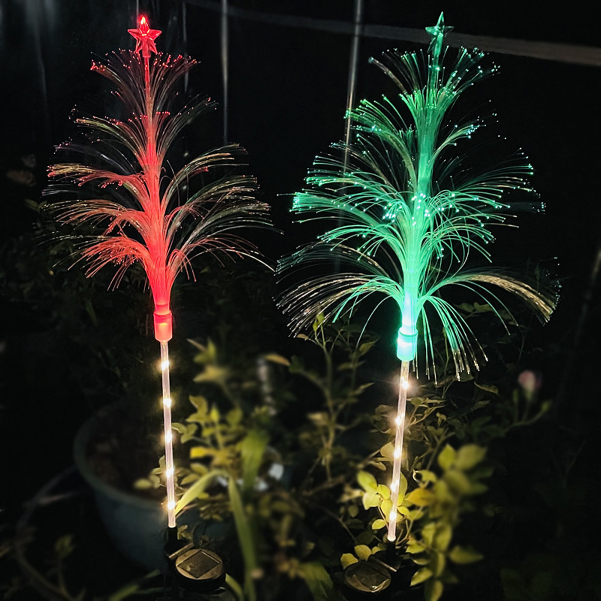 Magical Solar Jellyfish Light Garden Pathway Decoration Lights Fiber Optic Jellyfish Lawn Lighting Outdoor Patio Villa Yard Lamp: ROSE / 0-5W