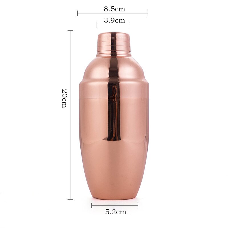 Stainless Steel Insulation Shake Cup Portable Bartender Organ Cocktail Shake Flagon Wine Bartender Kettle Bar LA90: rose gold