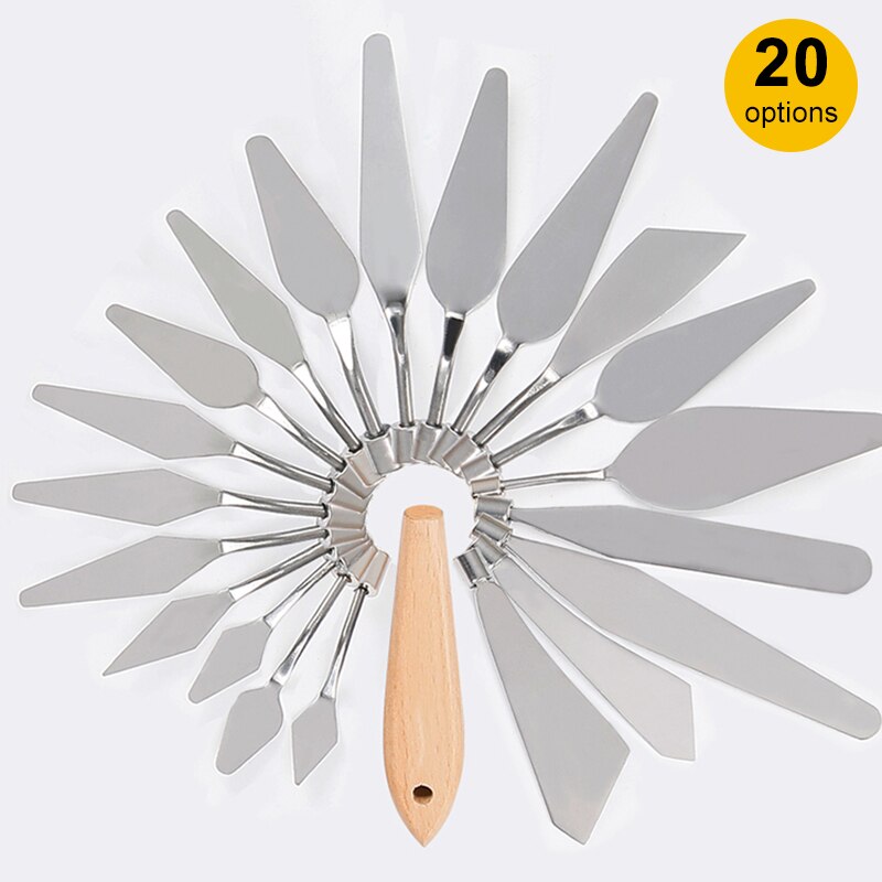 Palette Knife Painting Stainless Steel Spatula Palette Knife Oil Paint Metal Knives Wood Handle Palette Knife Painting Tool
