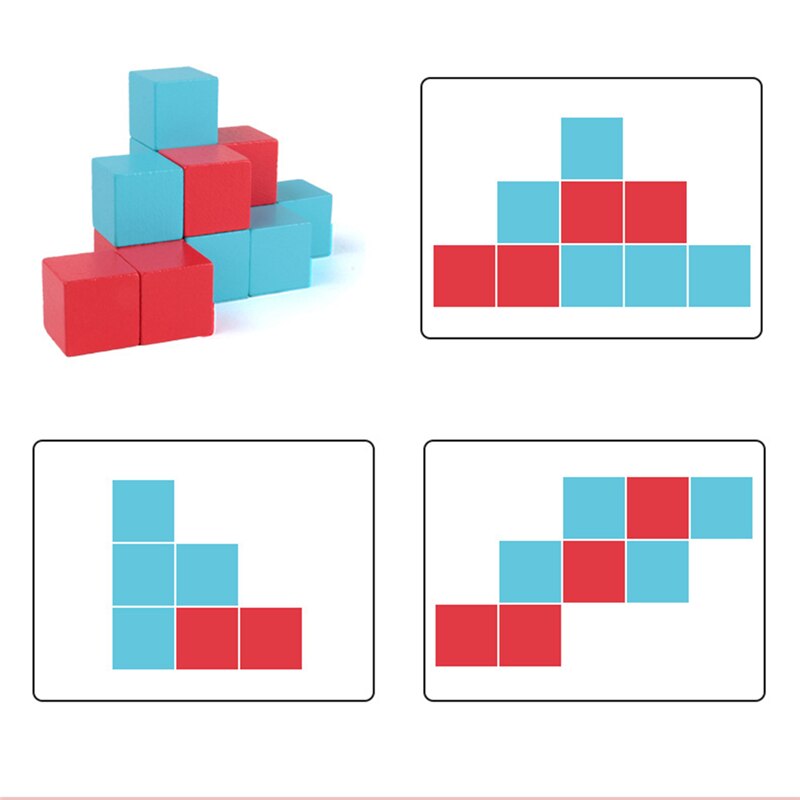 Colorato Cubi di Legno Blocchi di Bambini bambino Precoce Giocattoli Educativi Blocchi di Costruzione per Bambini di colore Di Legno Geometriche Piazze Giocattoli