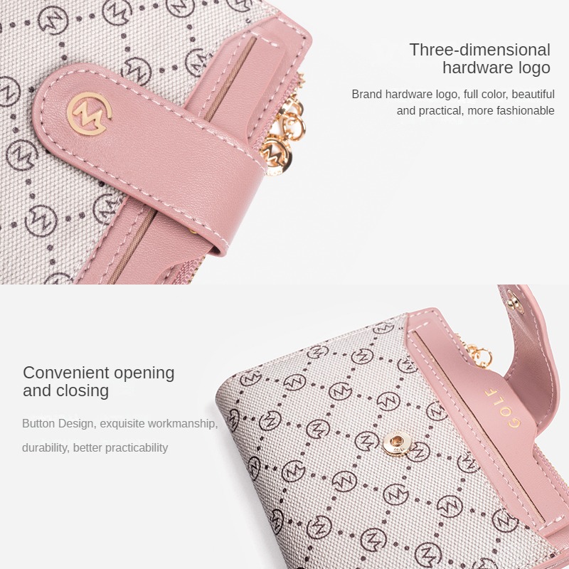 GOLF Wallet Women's Short Zero Wallet niche Mini Wallet Old Flower Card Bag Ins Style