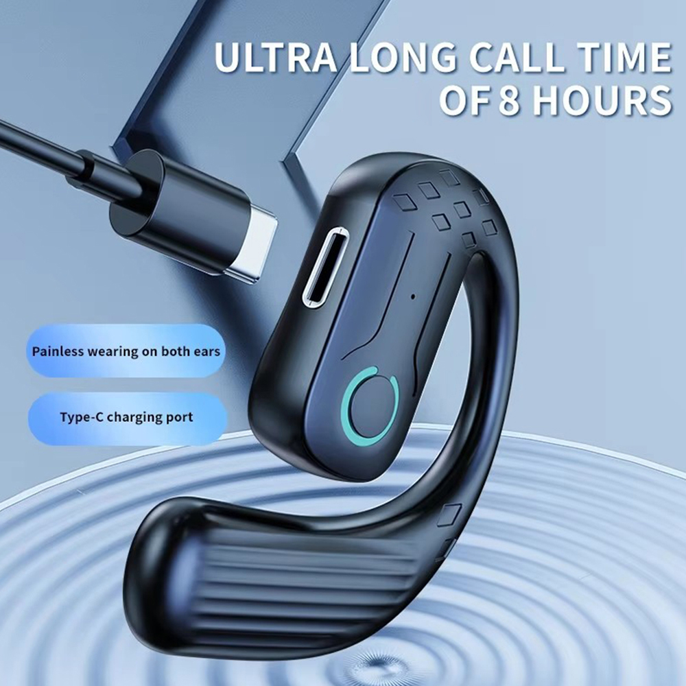 Open Wireless Bluetooth Earphones 180 Rotatable Adjustable Left and Right Ear Earphones Touch control for Driving Sport