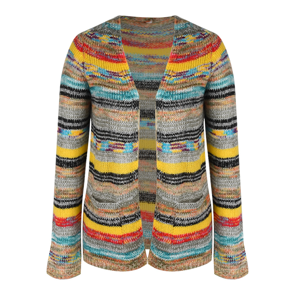 Suéter cárdigan de punto para mujer, chaqueta fina y holgada, ropa corta informal coreana Y2k, ropa femenina , Top de 2023