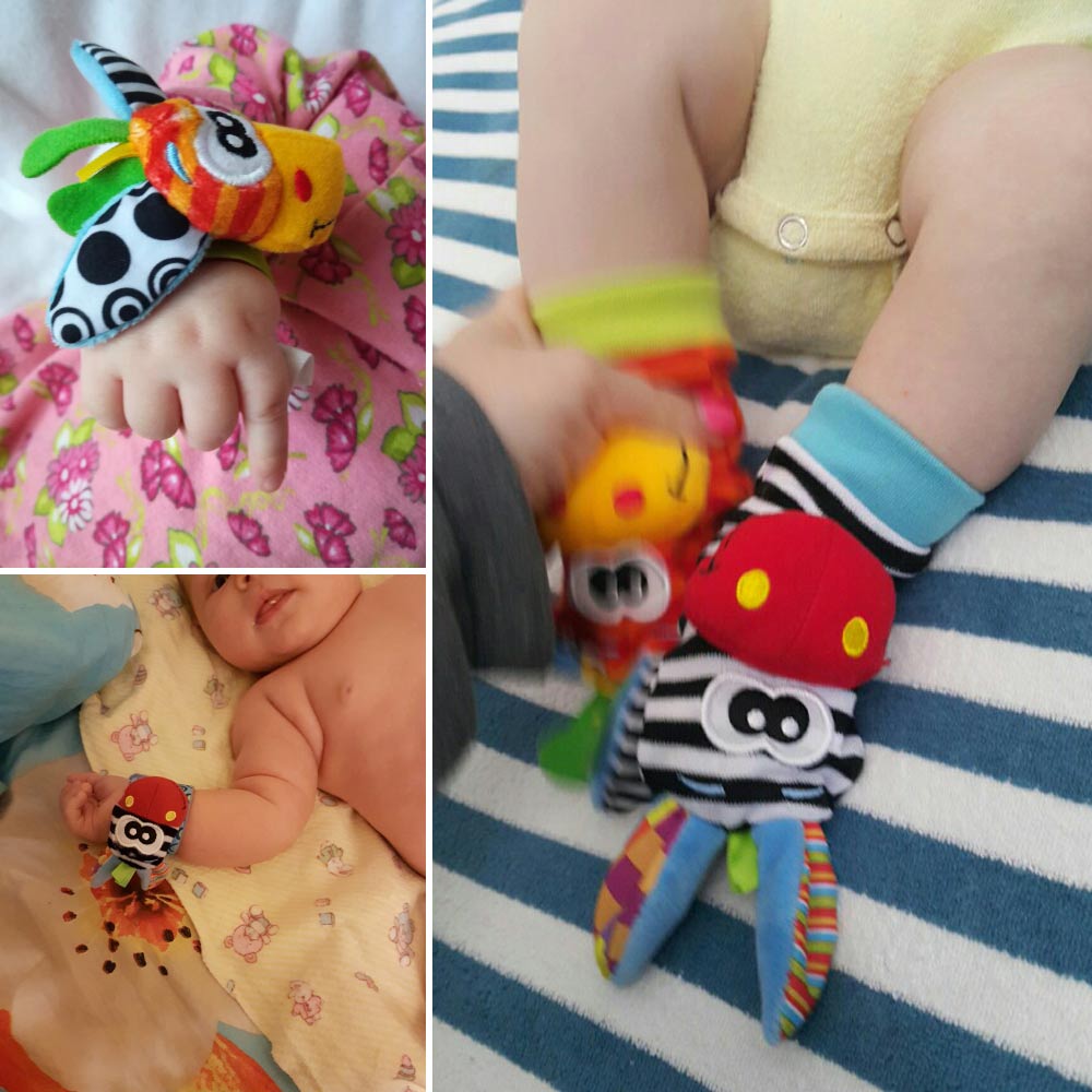 Children's Socks Cartoon Baby Toy Wrist Strap Socks Animal Plush Rattles Children's Toys Newborn Foot Finder Sock Newborn Rattle