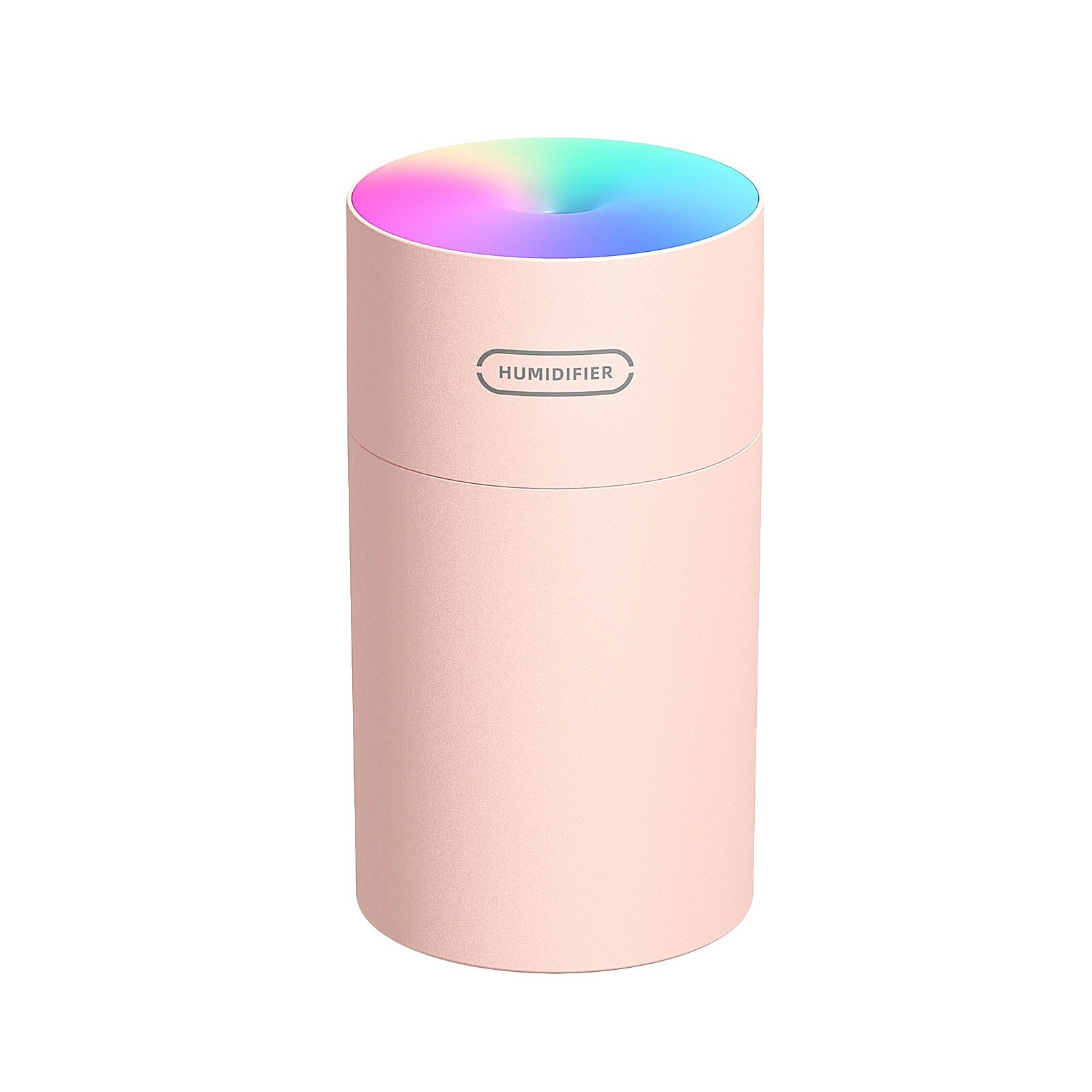 4# tragbare, zylindrische, geräuschlose Mini-luftbefeuchter mit bunten lichtern, ultraschall-Aroma-diffusor für ätherische öle: Rosa 