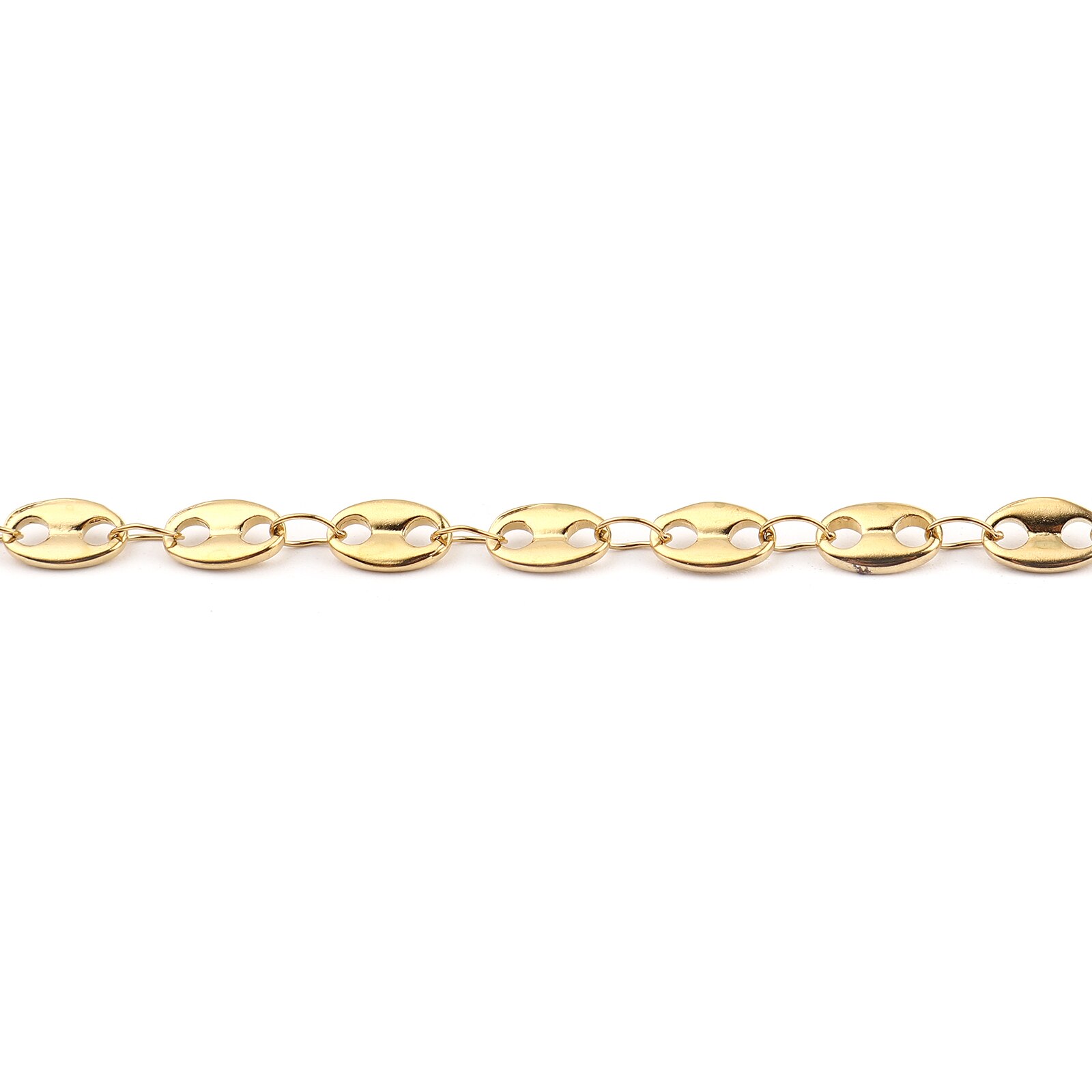 Rvs Armbanden Goud Kleur Zilver Kleur Koffieboon Ketting Armbanden Mode-sieraden 18.5Cm (7 2/8 ") lange, 1 Stuk