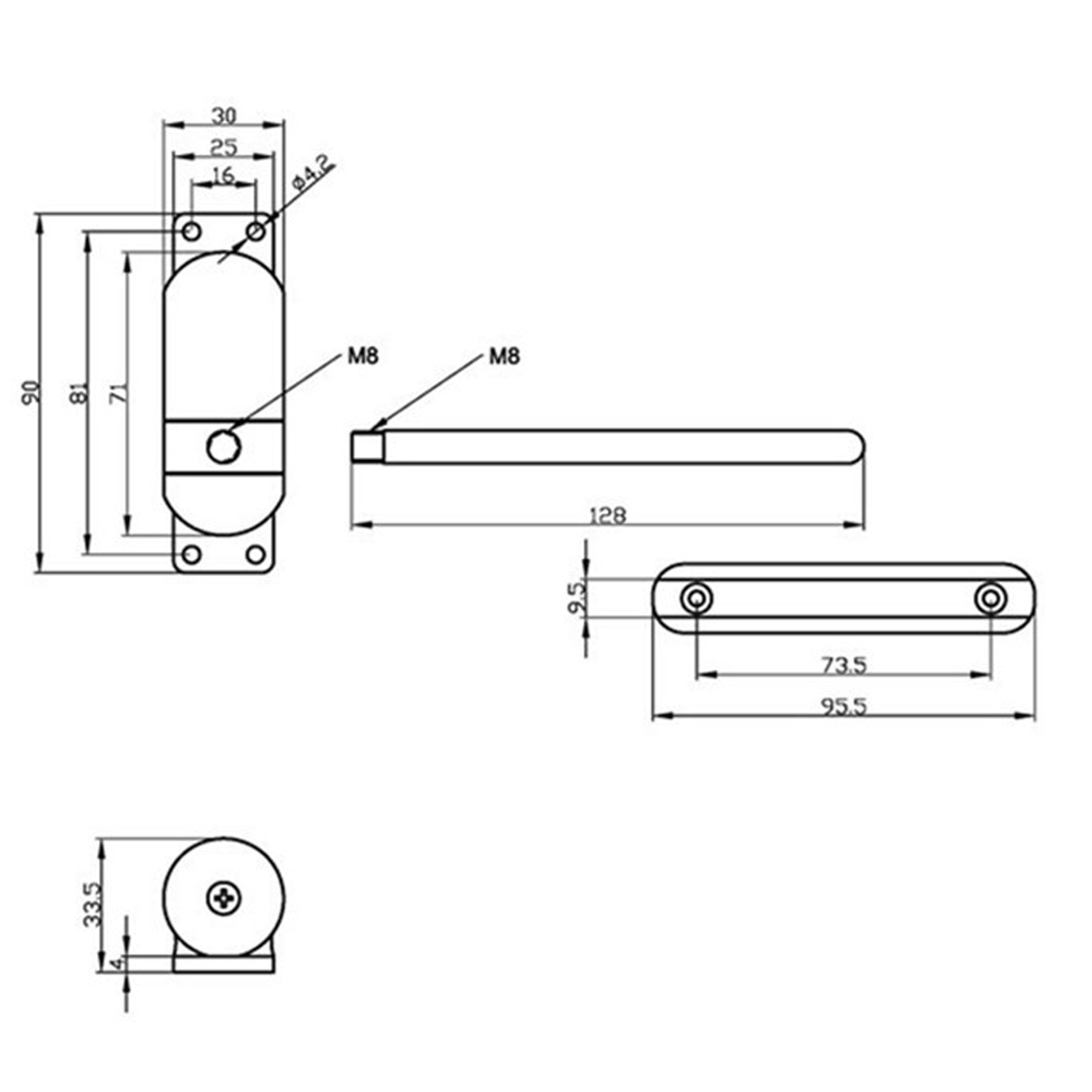 1 Set 10-60KG Spring Door Closer Zinc Alloy Mini Adjustable Surface Mounted Automatic Door Closer Door Hardware