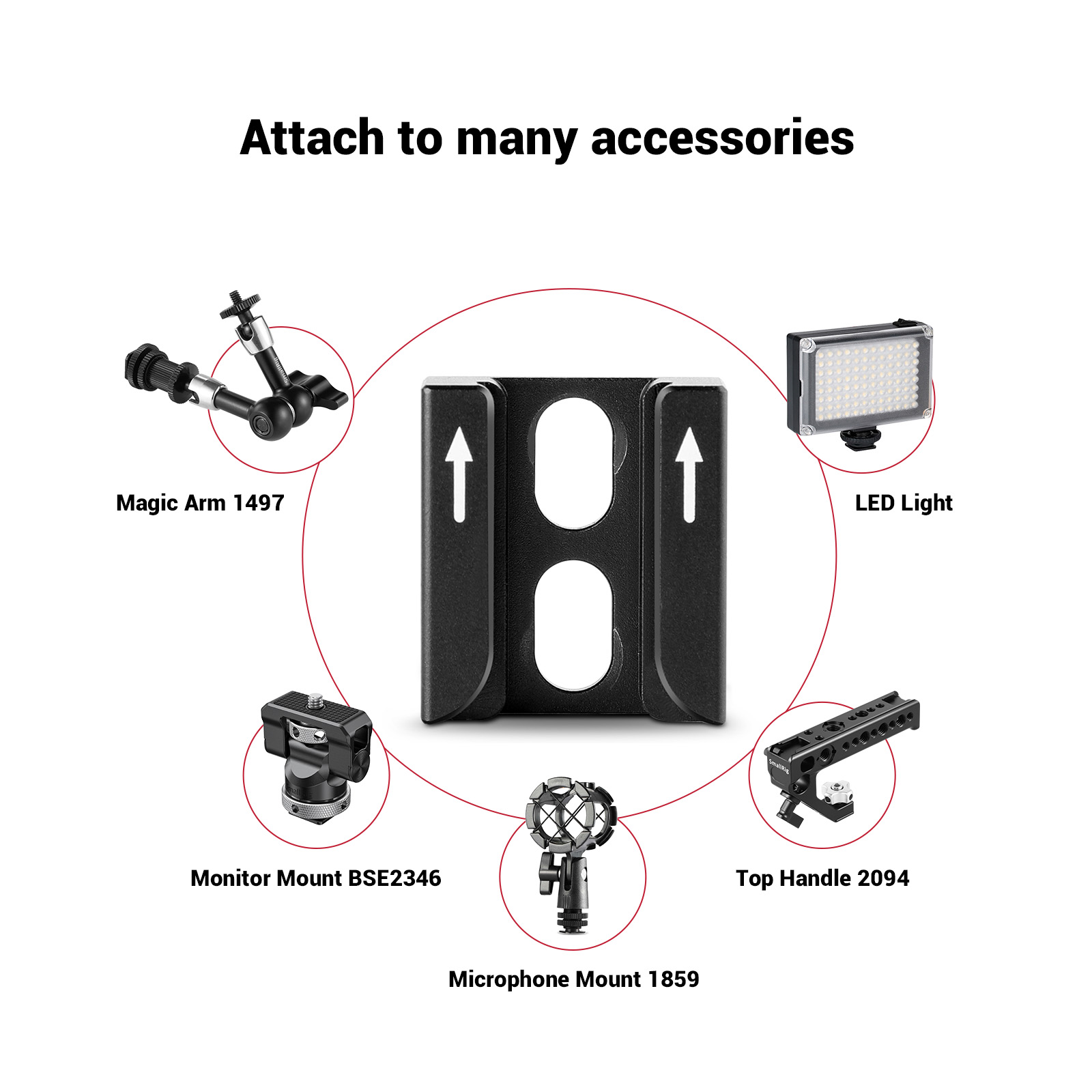 Smallrig Universele Koude Schoen Mount Adapter Beugel Met Schroeven Voor Camera Kooi/Plaat Kit/Microfoon/Lcd/Monitor -1960