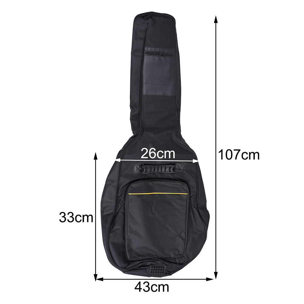Mochila para guitarra de 41 pulgadas, bolsas impermeables, nailon Oxford con doble correa, funda acolchada para guitarra negra, mochilas para guitarras Gig Bas