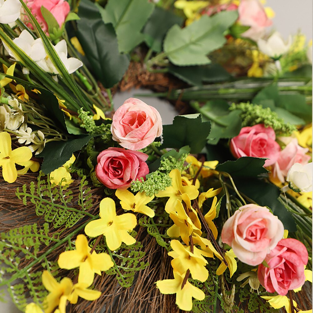 Spring Wreath for Front Door - Colorful Floral Wre... – Grandado