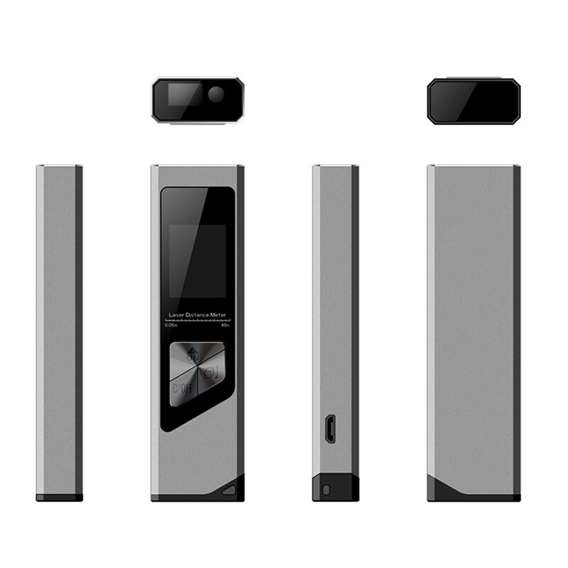 Telémetro Digital de 40M con carga USB, telémetro Digital de cinta métrica: Blanco