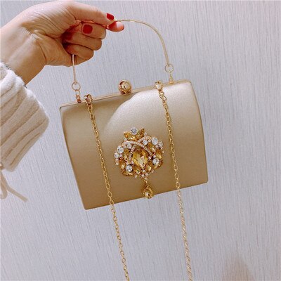 Velvet Retro Square Women evening Bag -Shoulder Bag Shoulder Bag Banquit Wedding party prom bag: gold