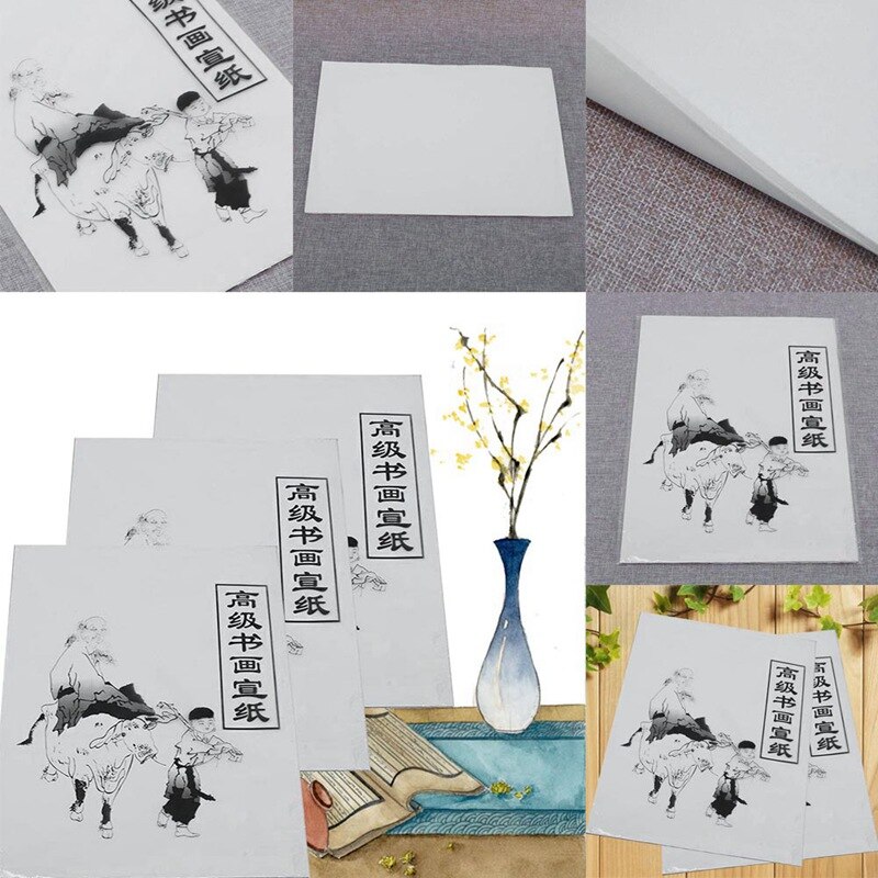 30 Sheet White Painting Paper Traditional Xuan Paper Rice Paper Chinese Painting & Calligraphy 35.5cm*25.5cm