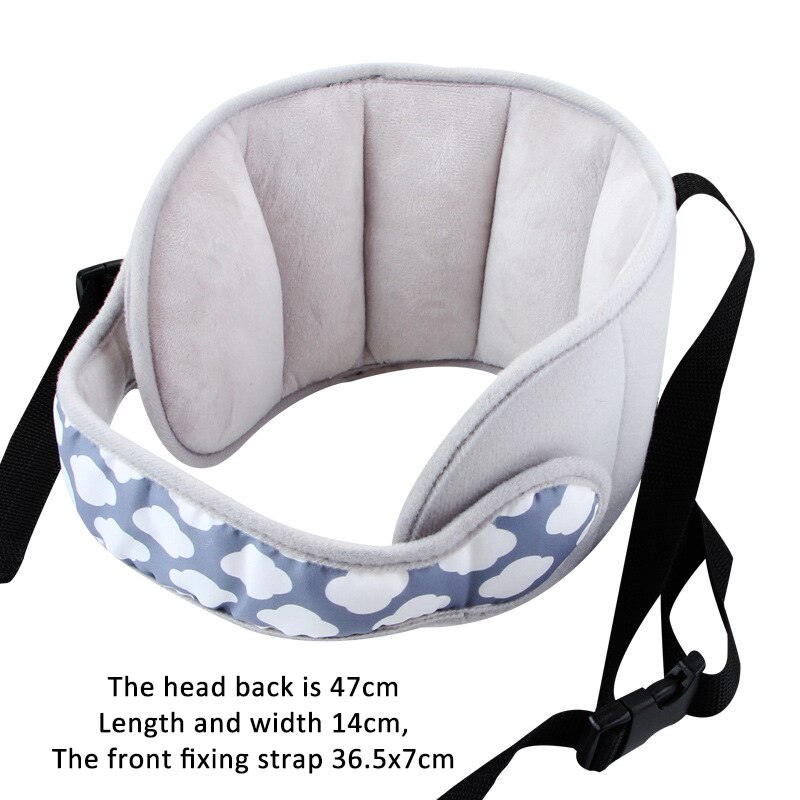 Børnebilsæde pude baby børn nakkestøtte justerbar nakkestøtte polyesterfiber nakkebeskyttelse sikkerhed fast sovepude: Grå