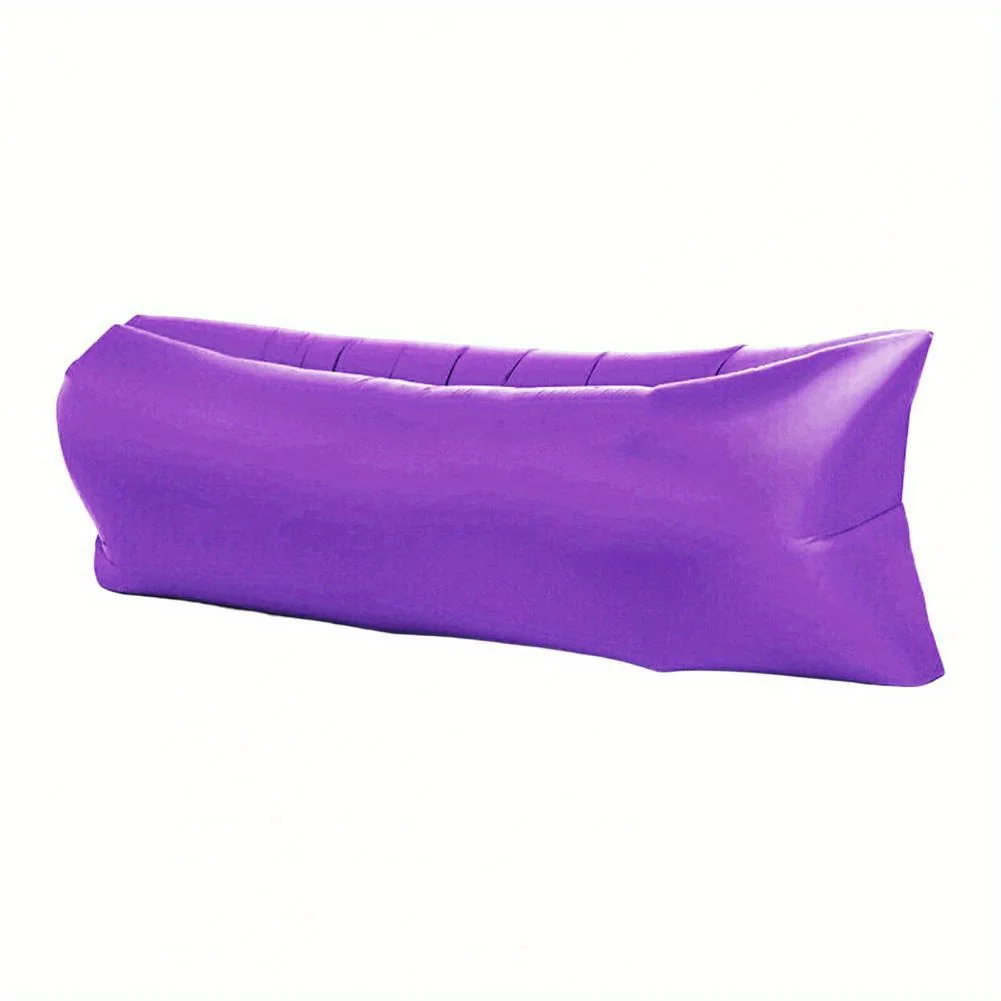 Luft faul aufblasbare Sofatasche, tragbare Camping-Sofa-Matratze, Musik, Festival, Liegestuhl: Lila
