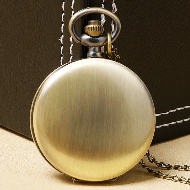 Vintage Bronze Fokker Dr.1 sculpture 3D aircraft Pattern Small Quartz Pocket Watch Necklace Pendant Men Women