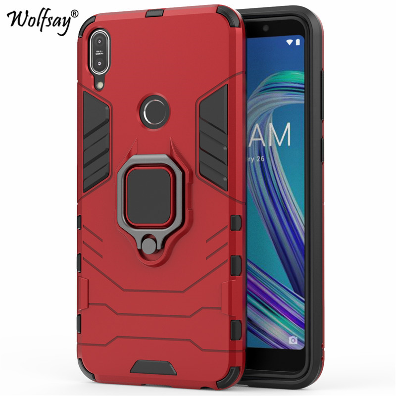 ZB602KL Für Asus Zenfone Max Profi ZB602KL fallen Stoßfest Ständer Halfter Telefon fallen Für Asus Zenfone Max Profi (M1) ZB602KL Stoßstange: rot