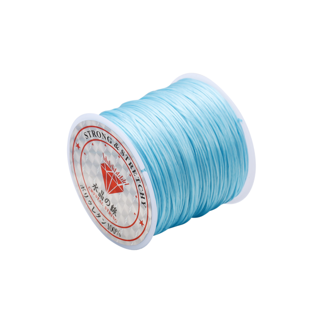 Hilo elástico redondo de 10/40M y 1mm, línea de cristal, cordón elástico de goma de nailon, cuerda elástica para hacer joyería DIY, pulsera de cuentas: S / Azul cielo