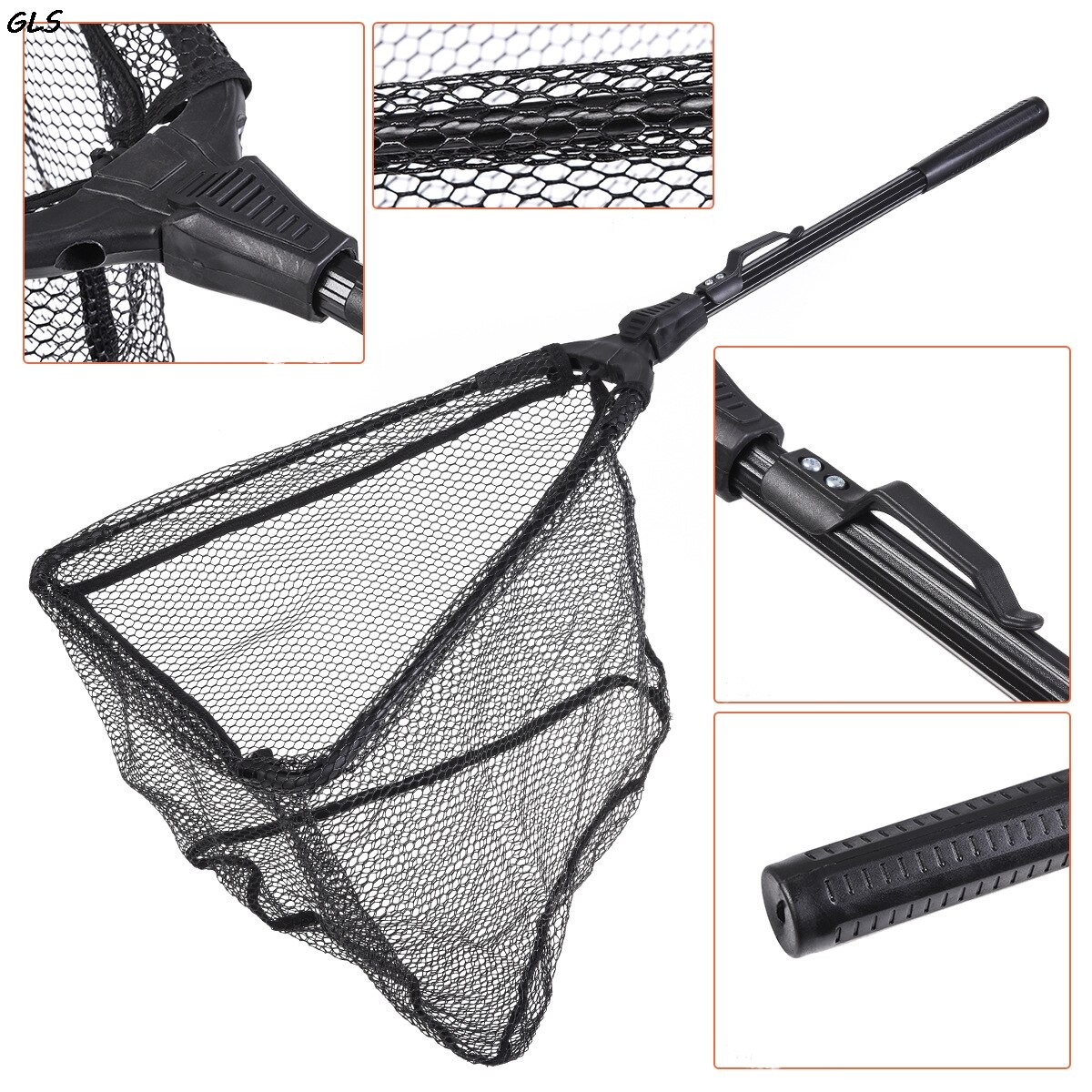 Portable Foldable Telescoping Fishing Net Aluminum Alloy Frame Fly Fishing Landing Net
