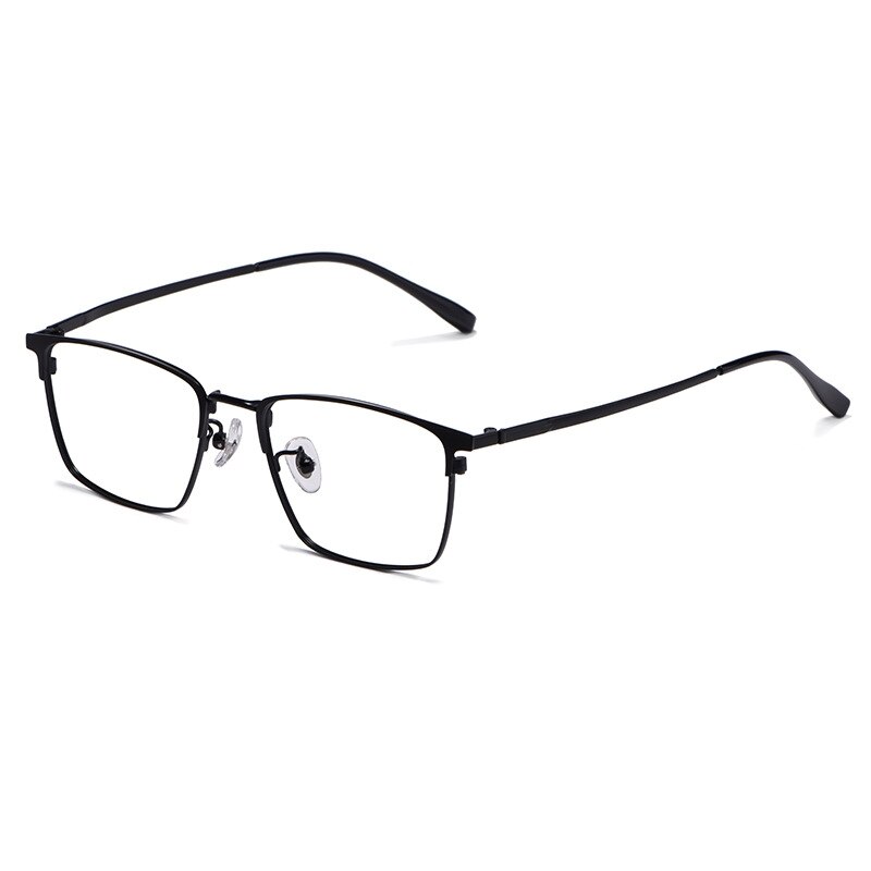 Ultralight Beta Titanium Men's Titanium Metal Full Frame Glasses Ultralight Business Optical Glasses Prescription Glasses Men: Black