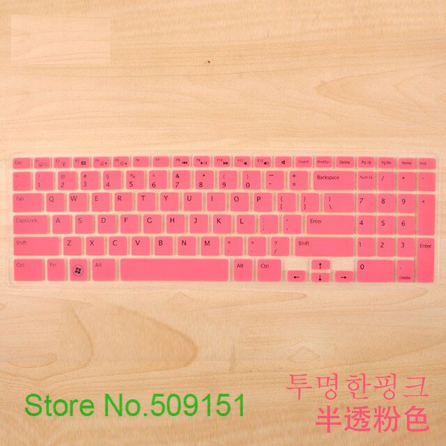 15 inch laptop keyboard cover For DEll inspiron 15R 5537 3537 5521 3521 2521 5528 N5110 M531R 15R-5521 N5010: Pink