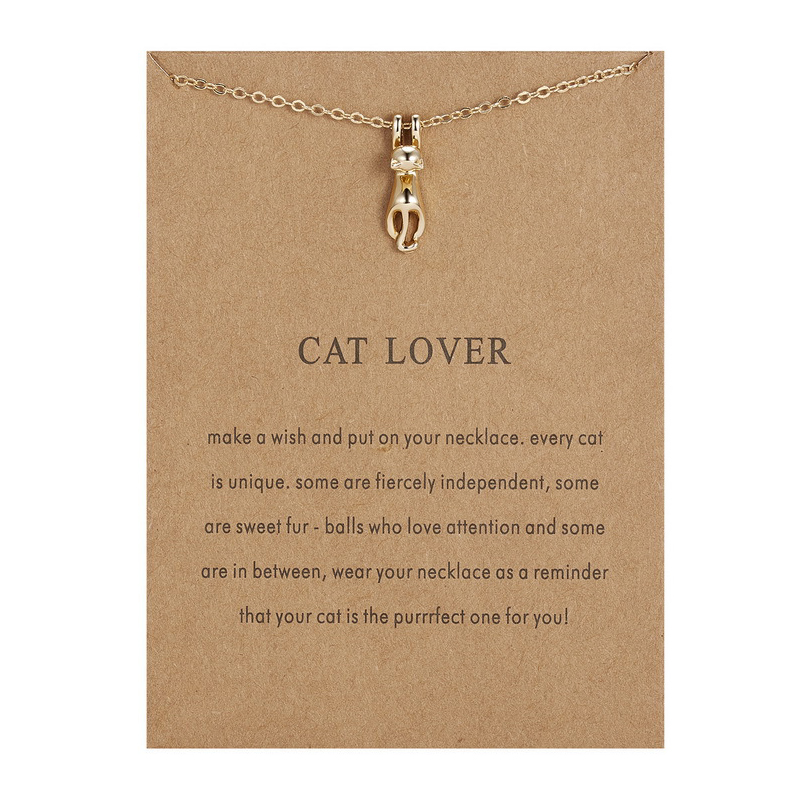 Mode Make A Wish Card Ketting Sieraden Goud Kleur Uil Veer Olifant Vleugel Eenhoorn Vlinder Hart Hanger Vrouwen Bijoux