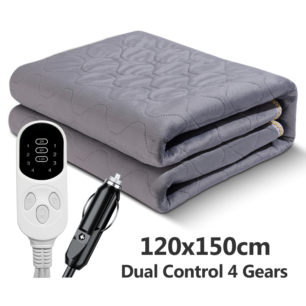Coperte riscaldanti elettriche per auto 12V per camion da campeggio Veicoli fuoristrada Cuscinetti riscaldanti 120cmx150cm 70x180cm Riscaldatore per sedili per l'inverno: giallo