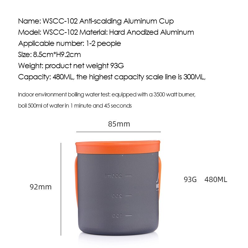 WIDESEa Camping Aluminium Tasse draussen Becher Tourismus Geschirr Picknick Kochen Ausrügestochen Tourist Wandern Wandern